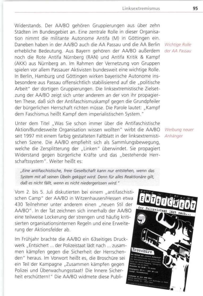 Seite 95 des Verfassungsschutzbericht 1998 Bayern