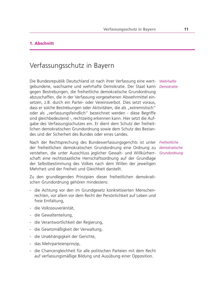 Seite 11 des Verfassungsschutzbericht 1999 Bayern