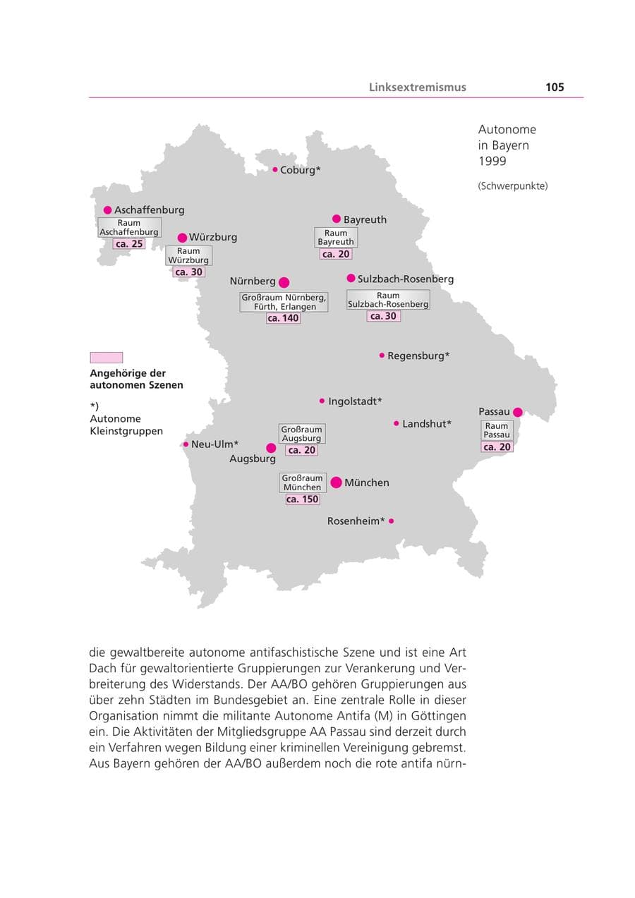 Seite 105 des Verfassungsschutzbericht 1999 Bayern
