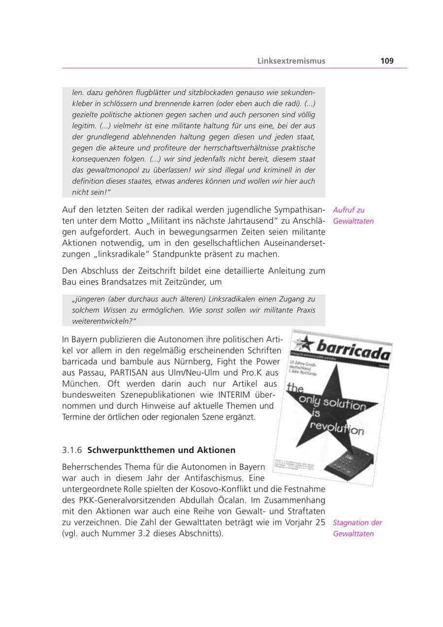 Seite 109 des Verfassungsschutzbericht 1999 Bayern