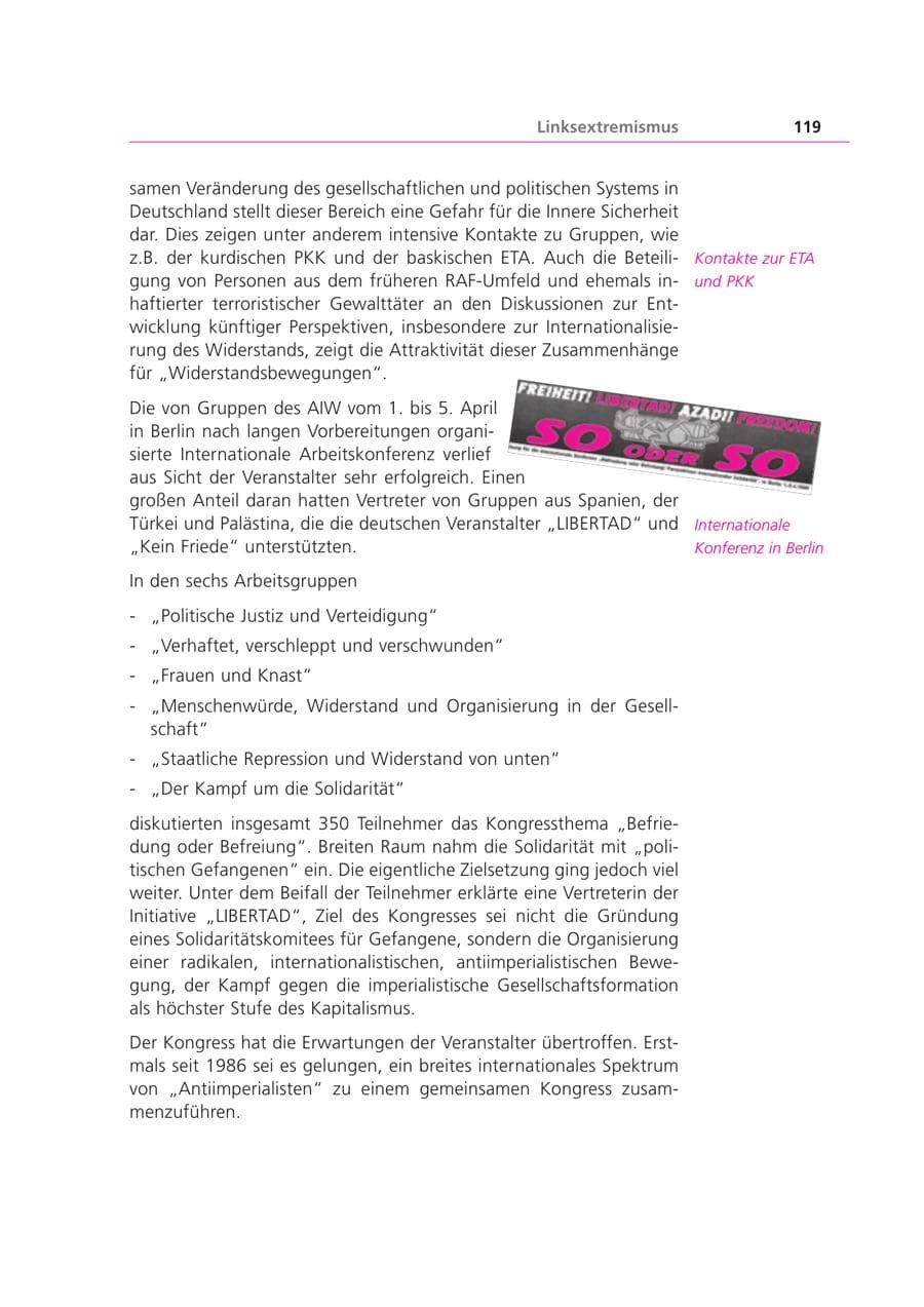 Seite 119 des Verfassungsschutzbericht 1999 Bayern