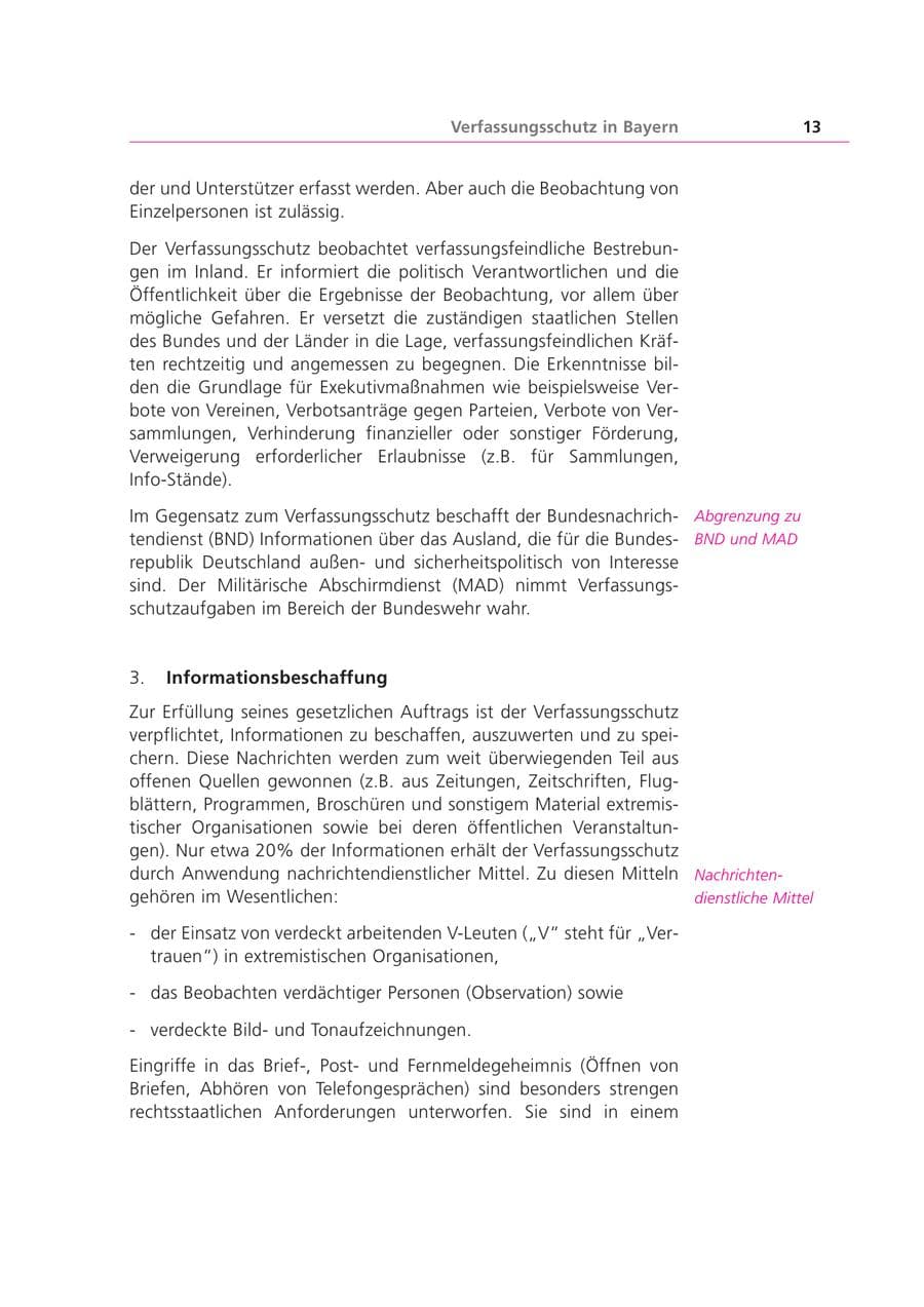 Seite 13 des Verfassungsschutzbericht 1999 Bayern