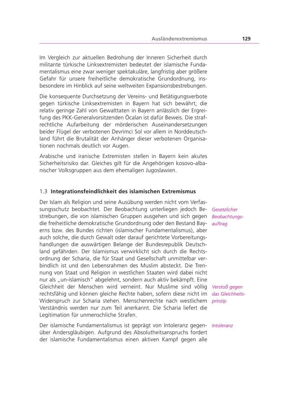 Seite 129 des Verfassungsschutzbericht 1999 Bayern