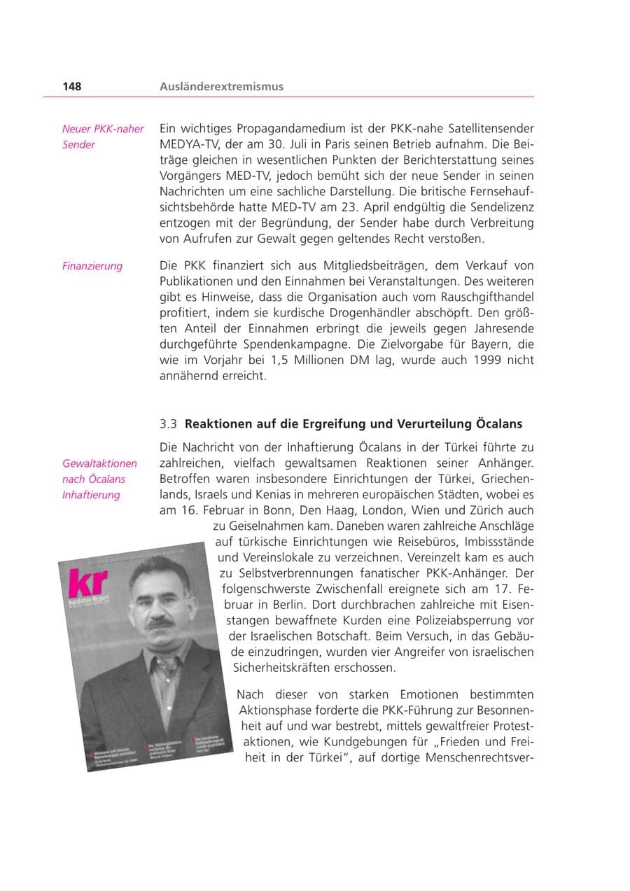 Seite 148 des Verfassungsschutzbericht 1999 Bayern