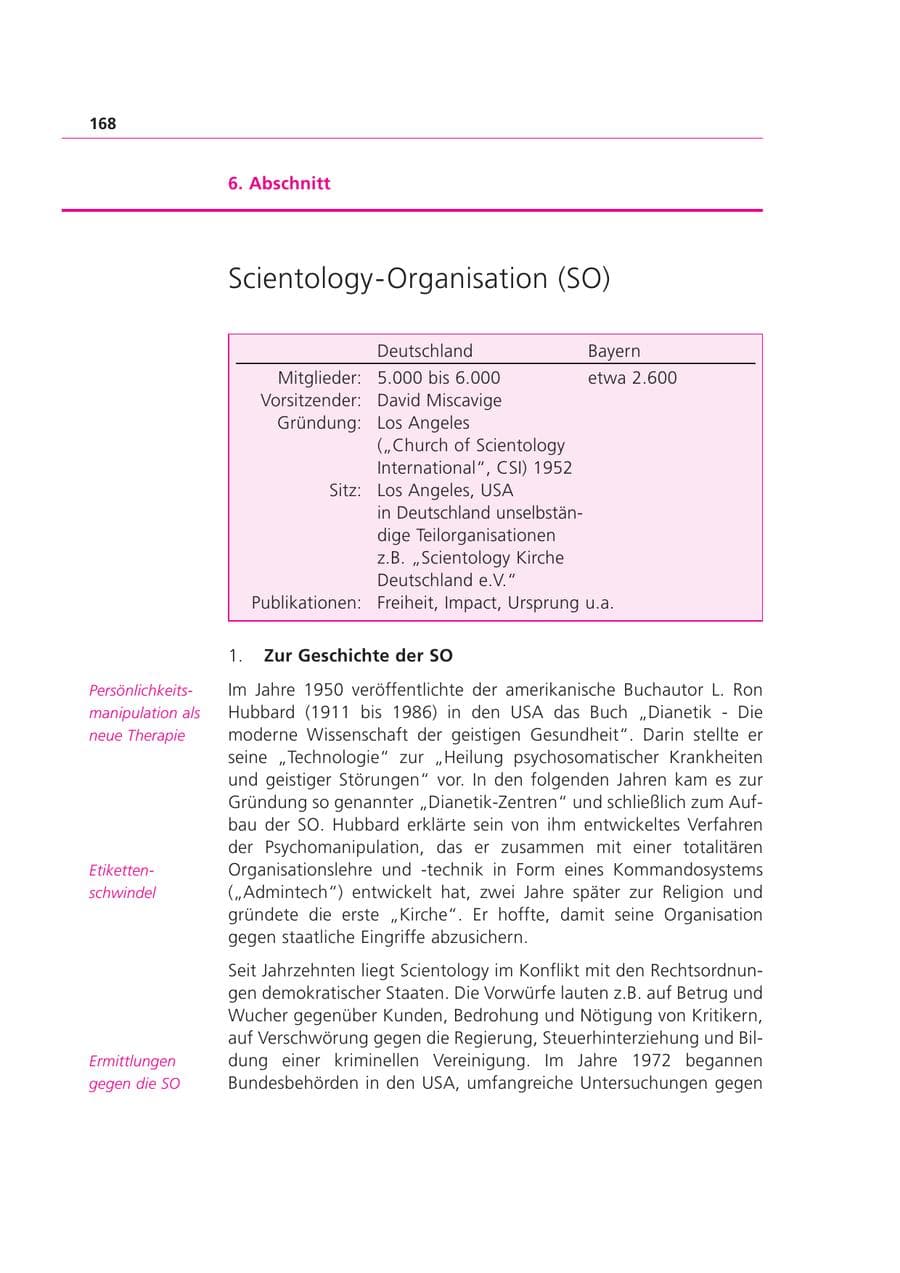 Seite 168 des Verfassungsschutzbericht 1999 Bayern