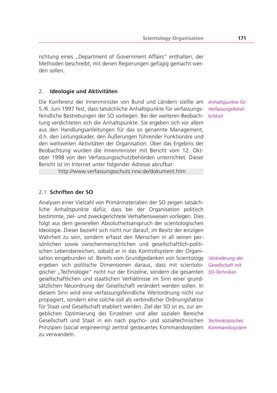 Seite 171 des Verfassungsschutzbericht 1999 Bayern