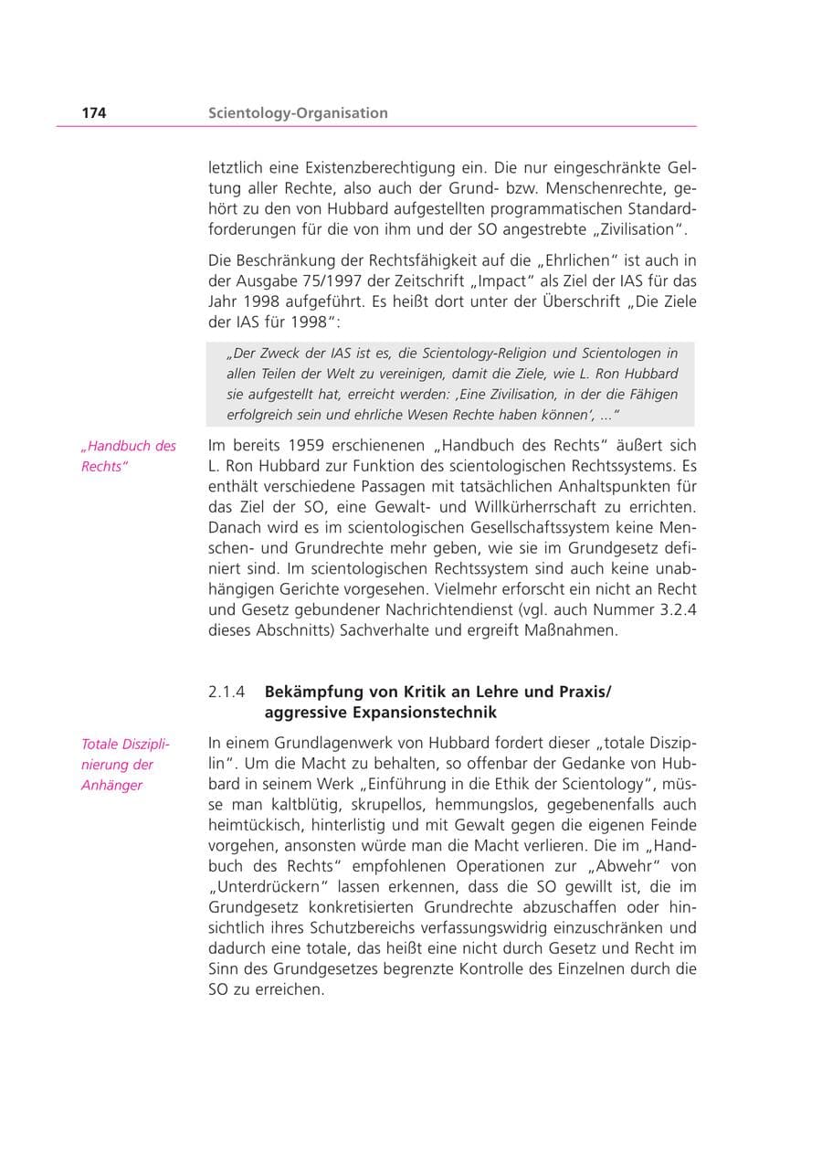 Seite 174 des Verfassungsschutzbericht 1999 Bayern