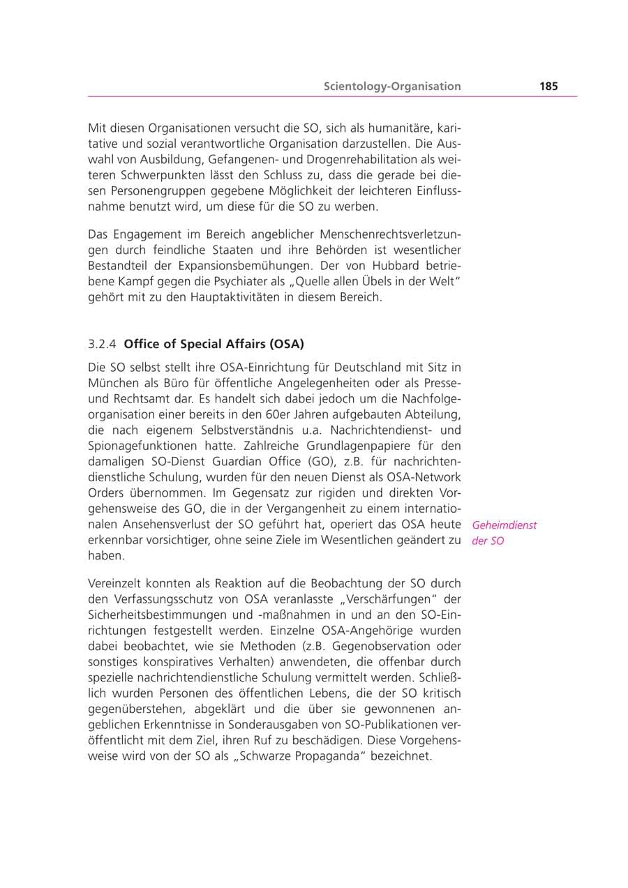 Seite 185 des Verfassungsschutzbericht 1999 Bayern