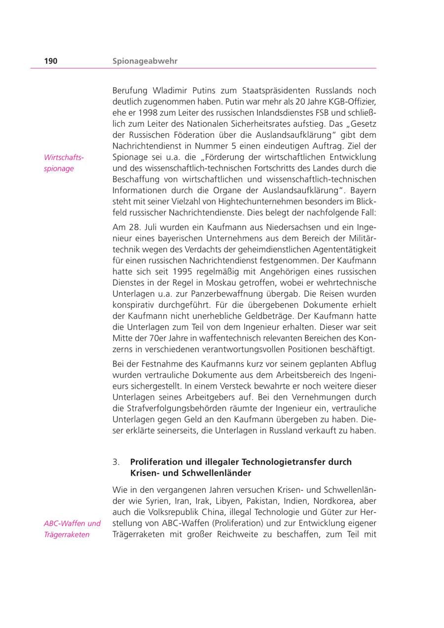 Seite 190 des Verfassungsschutzbericht 1999 Bayern