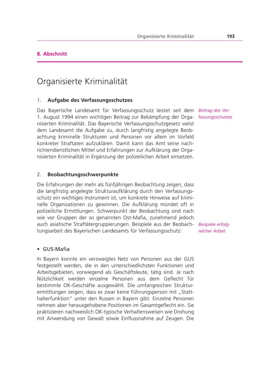 Seite 193 des Verfassungsschutzbericht 1999 Bayern