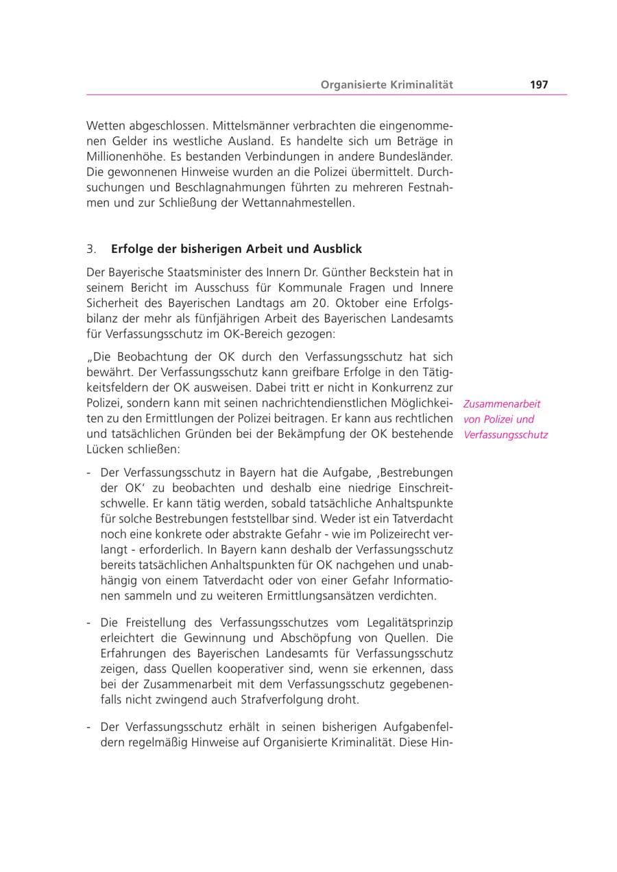 Seite 197 des Verfassungsschutzbericht 1999 Bayern