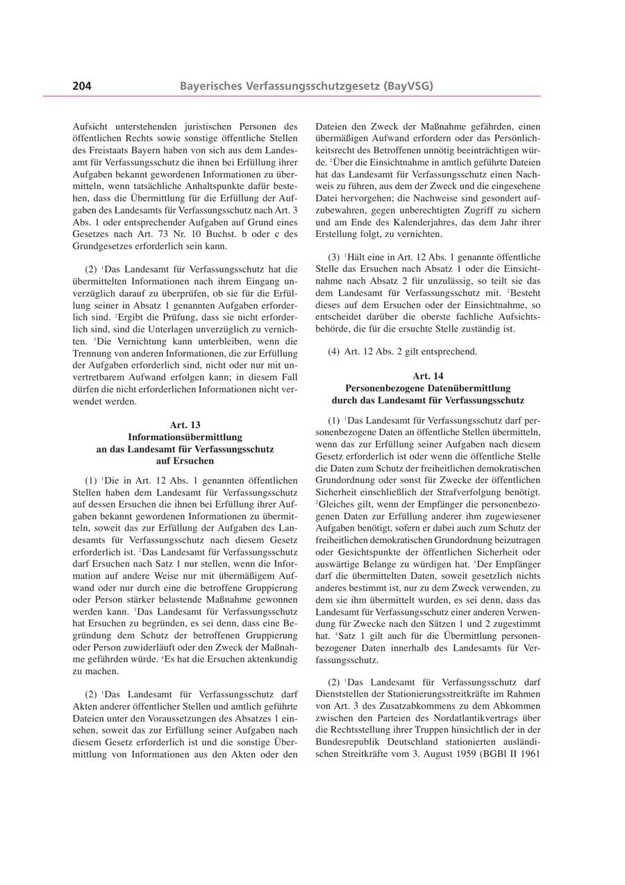 Seite 204 des Verfassungsschutzbericht 1999 Bayern