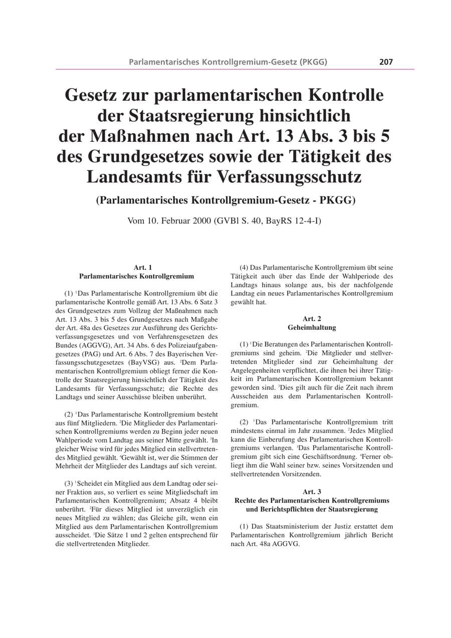 Seite 207 des Verfassungsschutzbericht 1999 Bayern