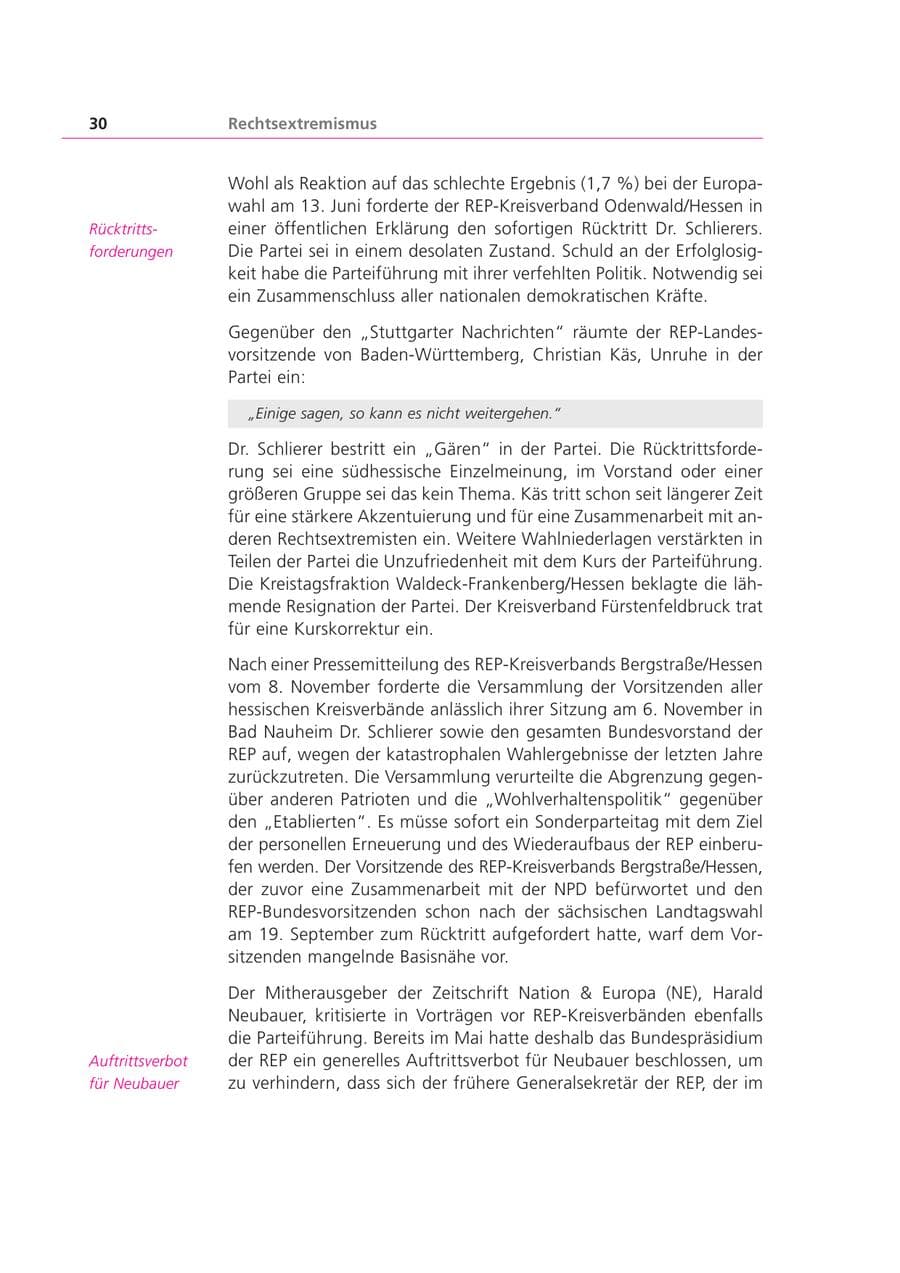 Seite 30 des Verfassungsschutzbericht 1999 Bayern