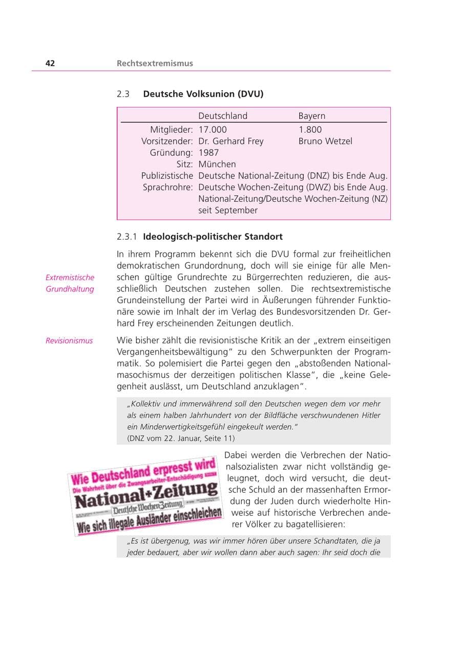 Seite 42 des Verfassungsschutzbericht 1999 Bayern