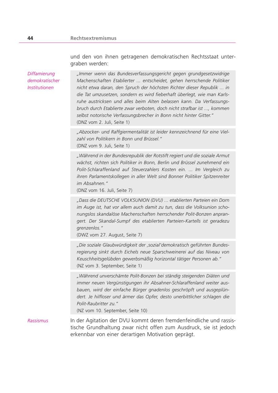 Seite 44 des Verfassungsschutzbericht 1999 Bayern