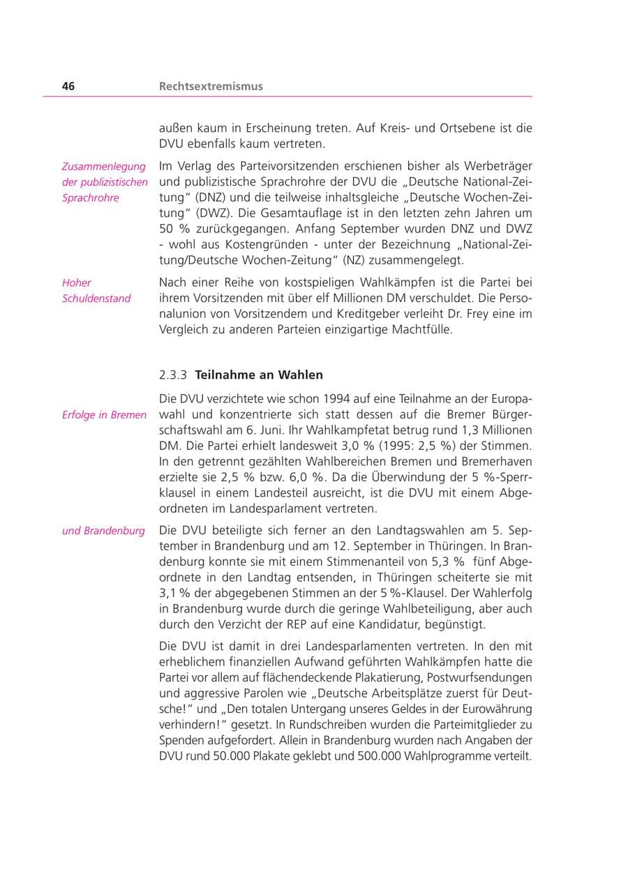 Seite 46 des Verfassungsschutzbericht 1999 Bayern