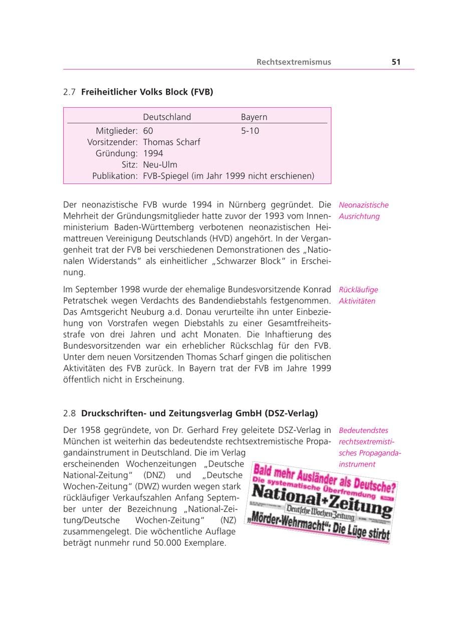 Seite 51 des Verfassungsschutzbericht 1999 Bayern