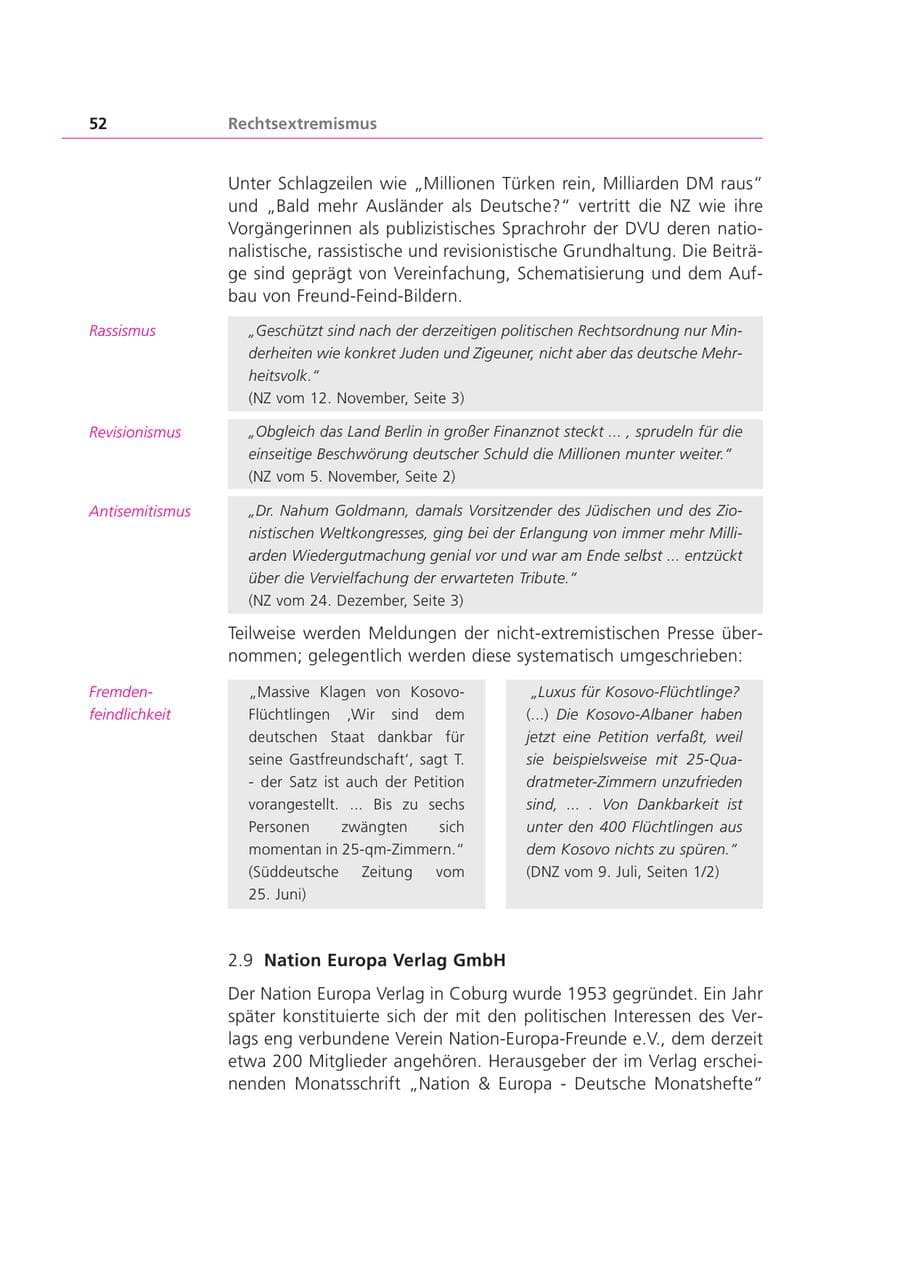 Seite 52 des Verfassungsschutzbericht 1999 Bayern
