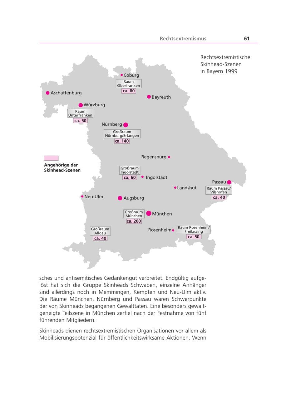 Seite 61 des Verfassungsschutzbericht 1999 Bayern