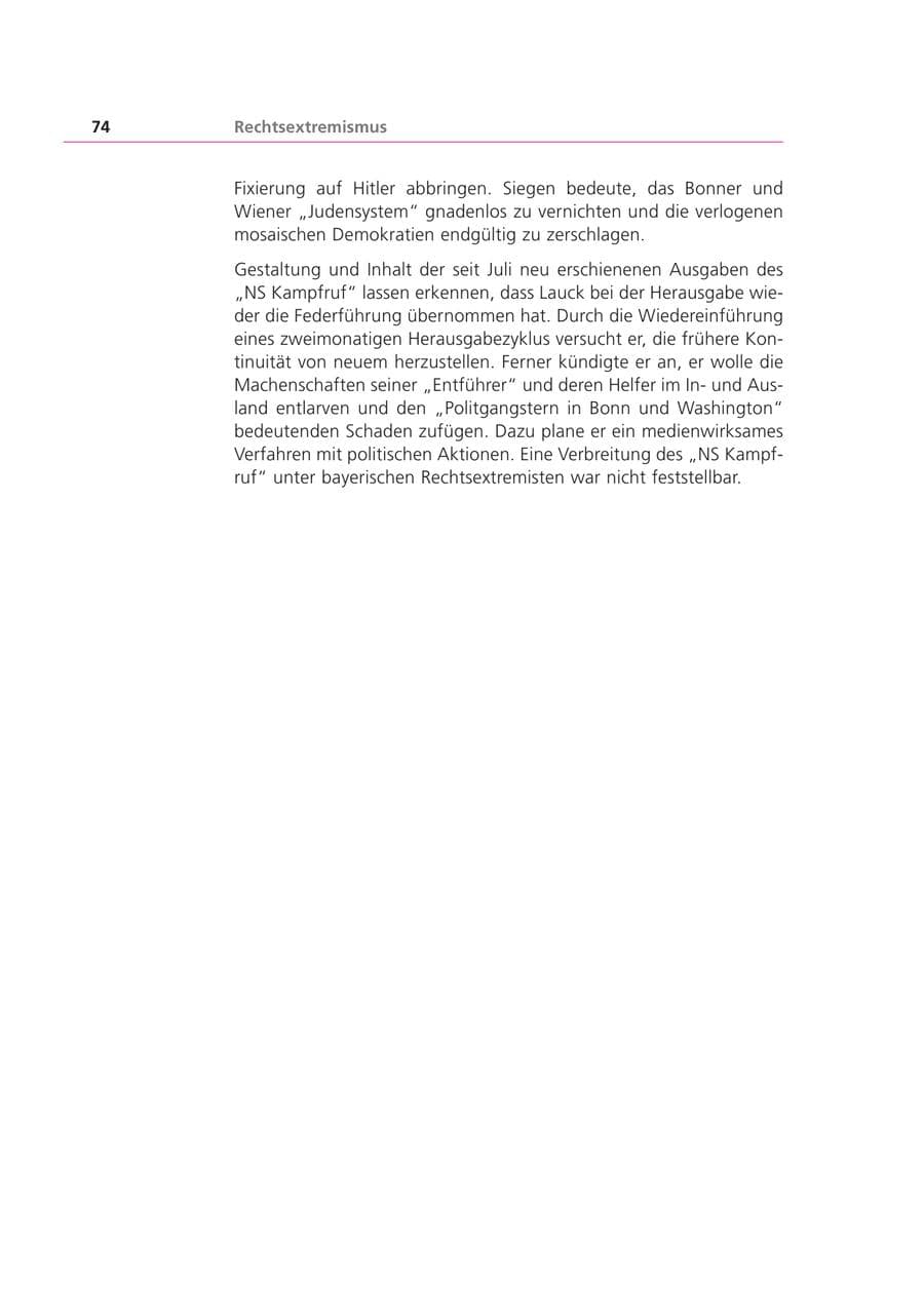 Seite 74 des Verfassungsschutzbericht 1999 Bayern