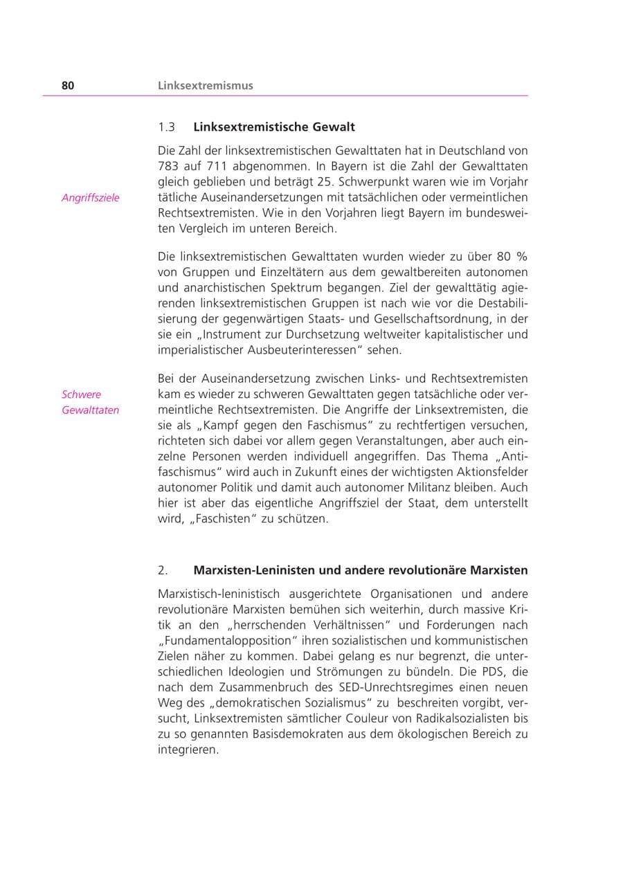 Seite 80 des Verfassungsschutzbericht 1999 Bayern
