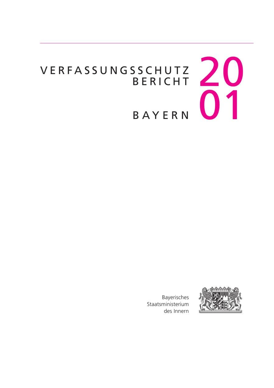 Seite 2 des Verfassungsschutzbericht 2001 Bayern