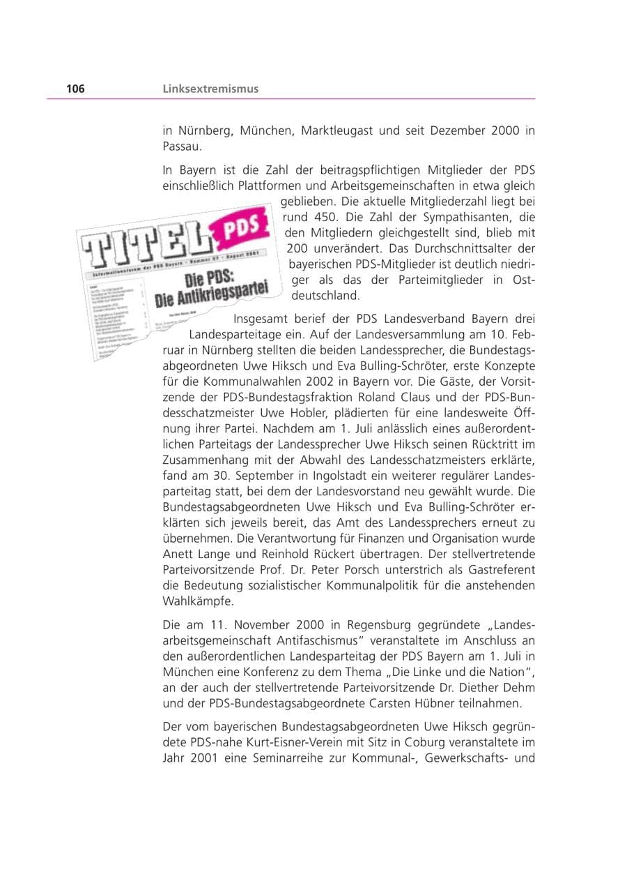 Seite 107 des Verfassungsschutzbericht 2001 Bayern