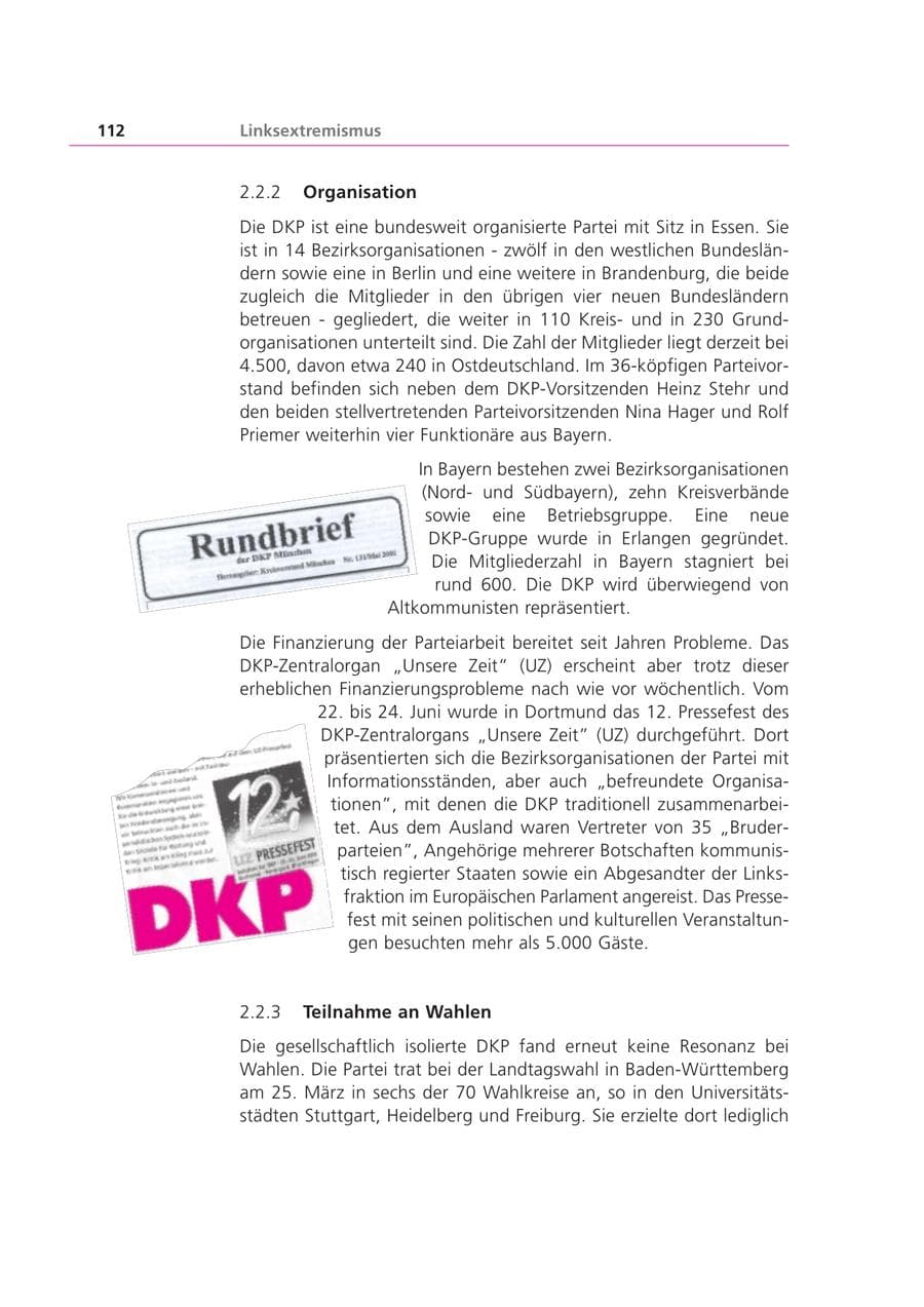Seite 113 des Verfassungsschutzbericht 2001 Bayern