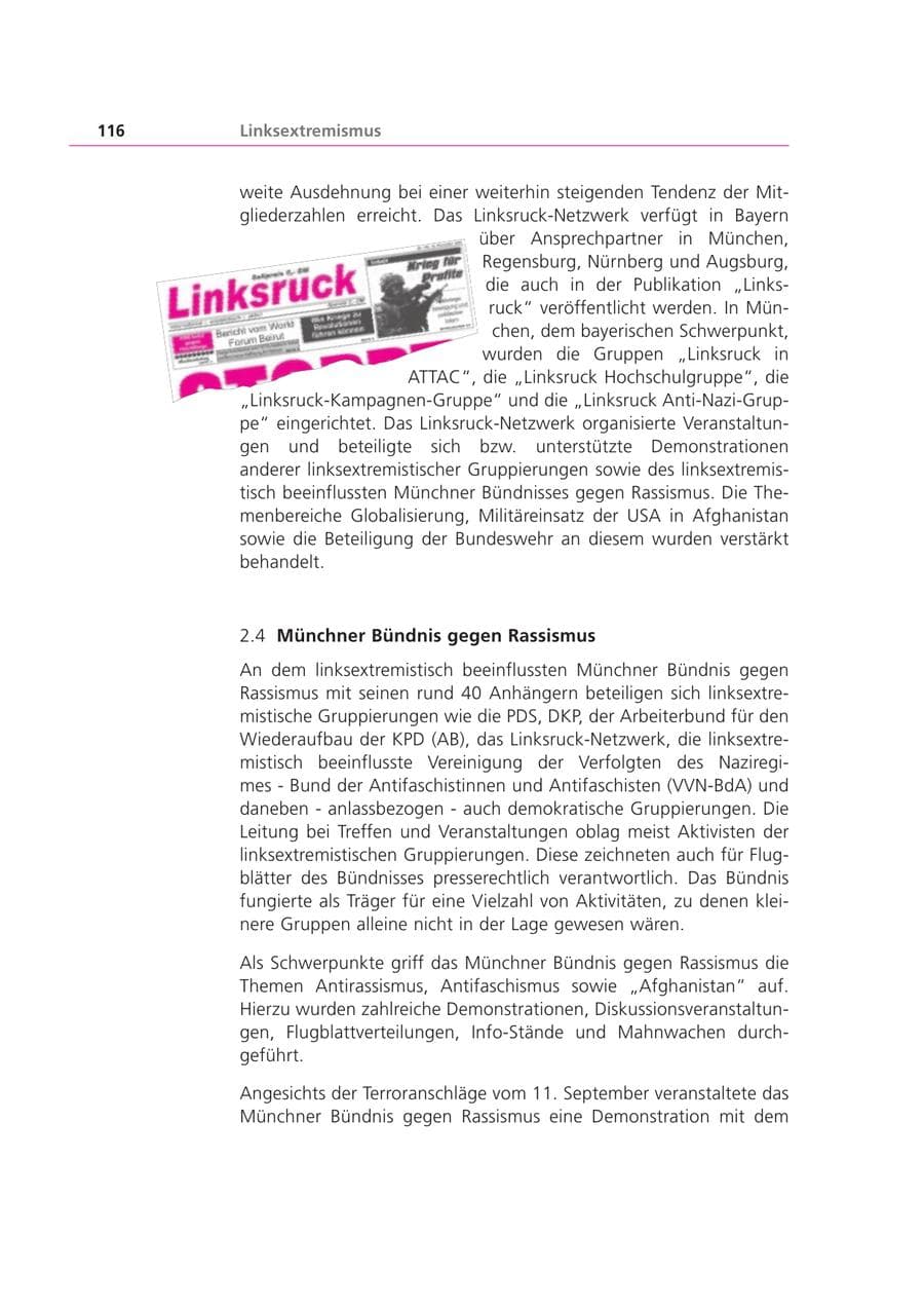 Seite 117 des Verfassungsschutzbericht 2001 Bayern