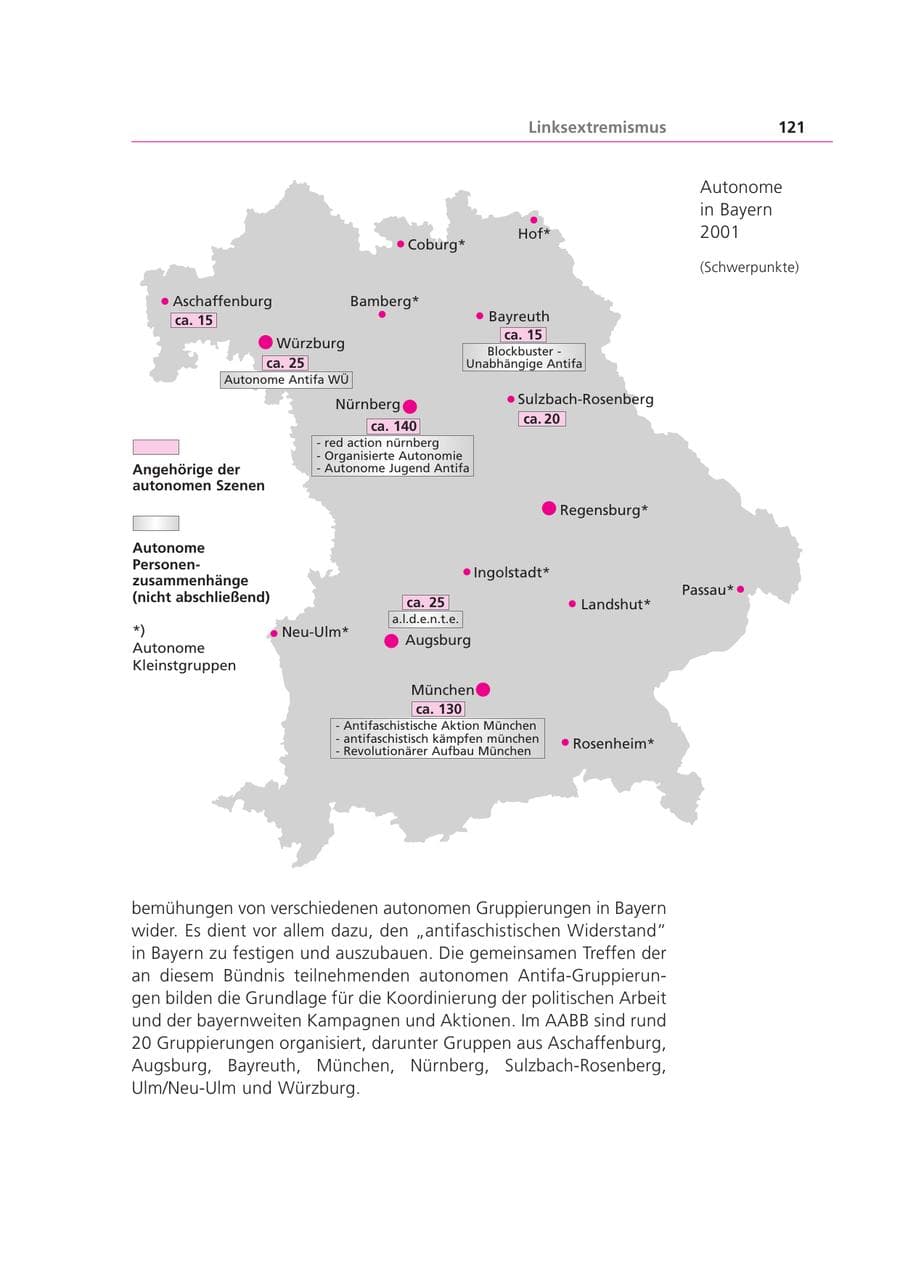 Seite 122 des Verfassungsschutzbericht 2001 Bayern