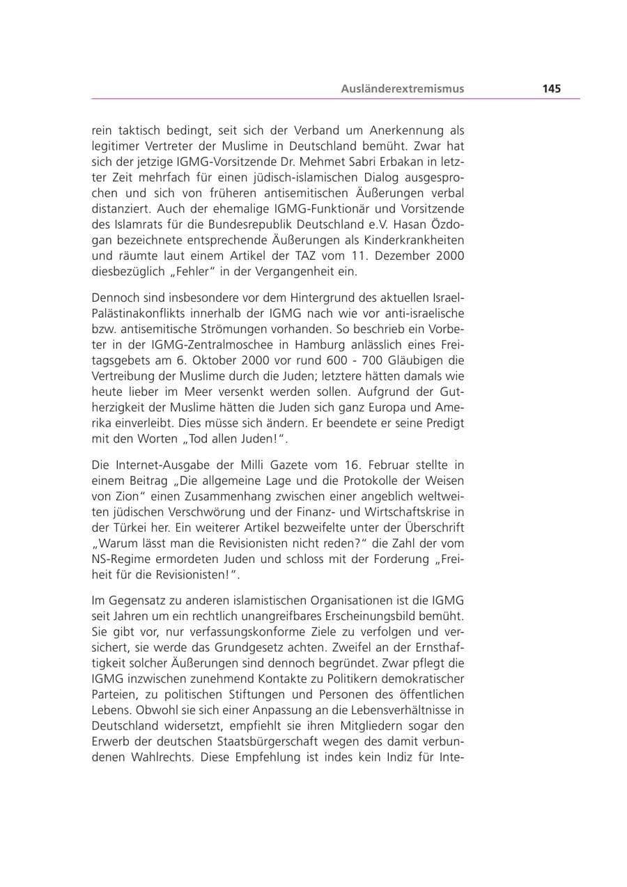 Seite 146 des Verfassungsschutzbericht 2001 Bayern