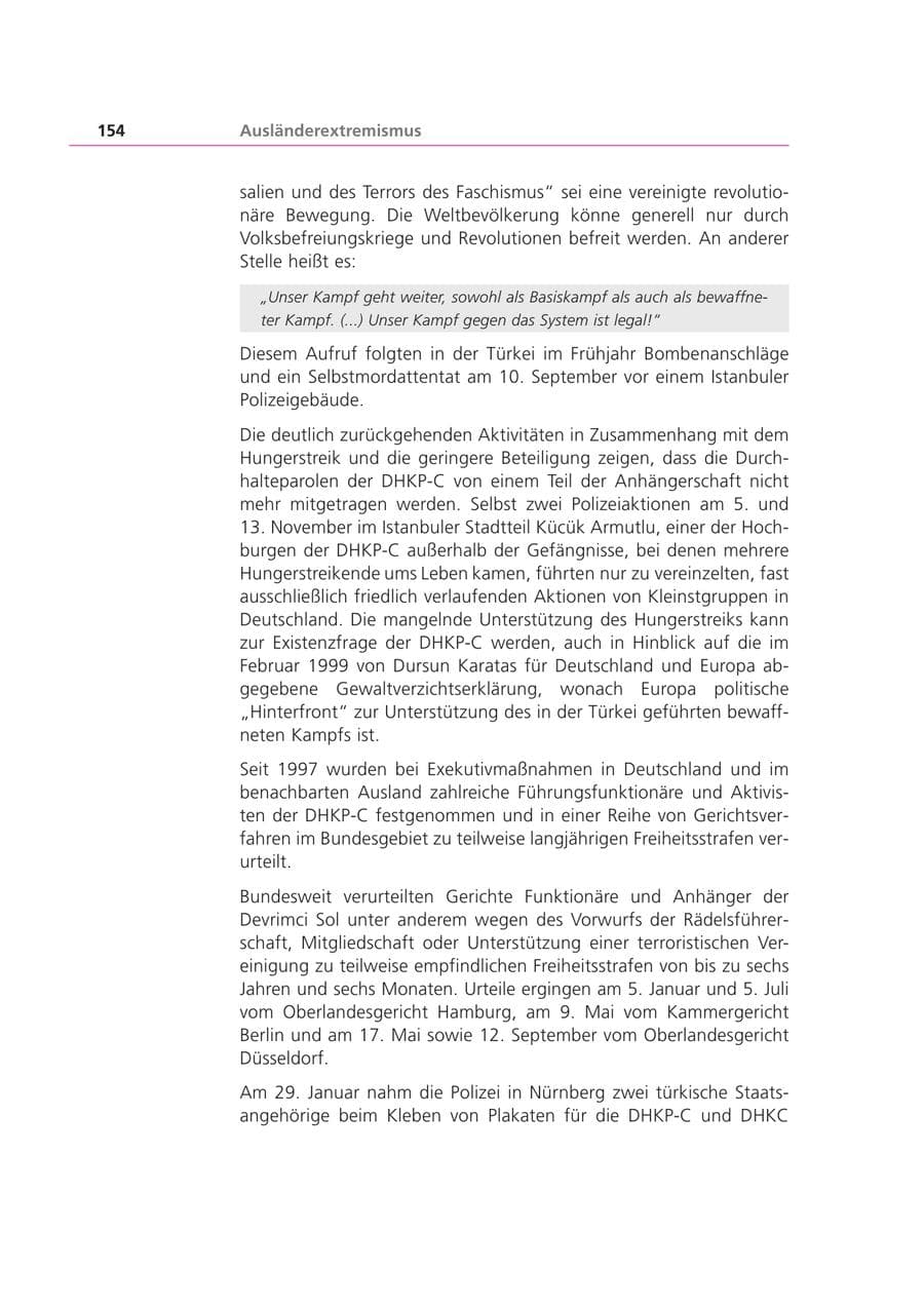 Seite 155 des Verfassungsschutzbericht 2001 Bayern