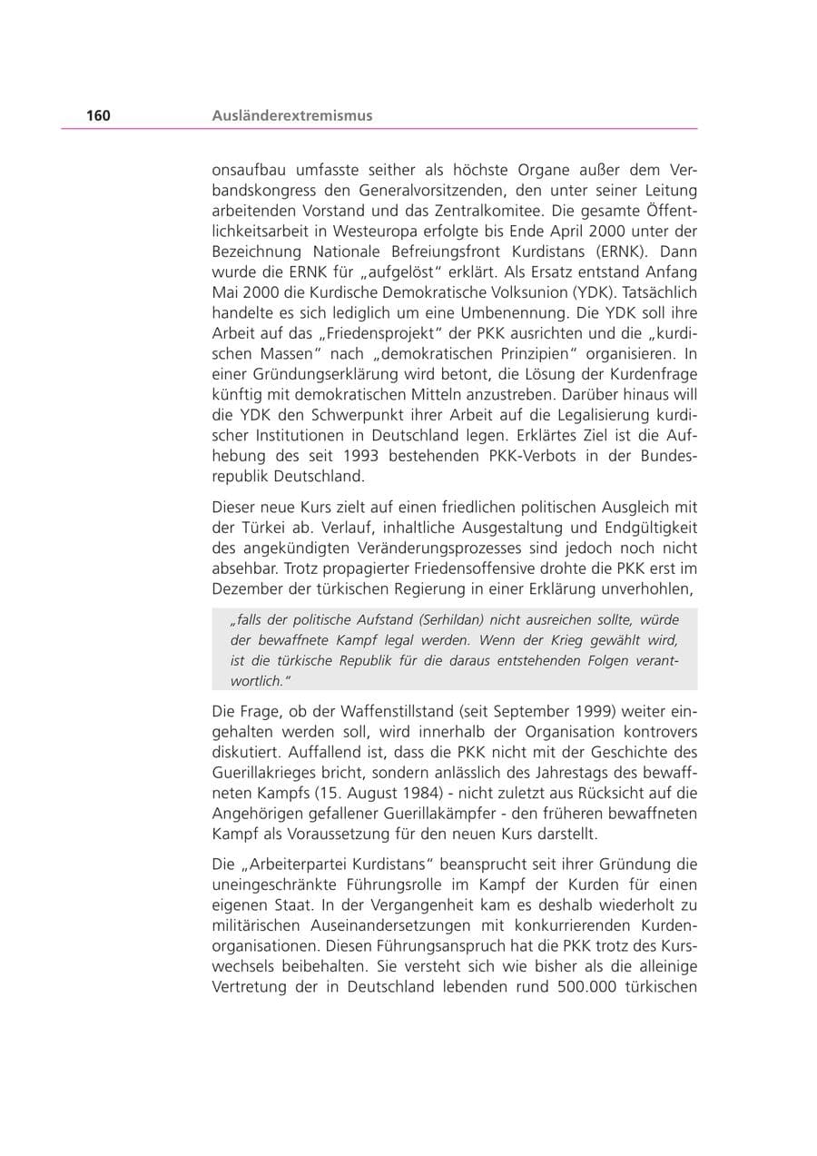 Seite 161 des Verfassungsschutzbericht 2001 Bayern