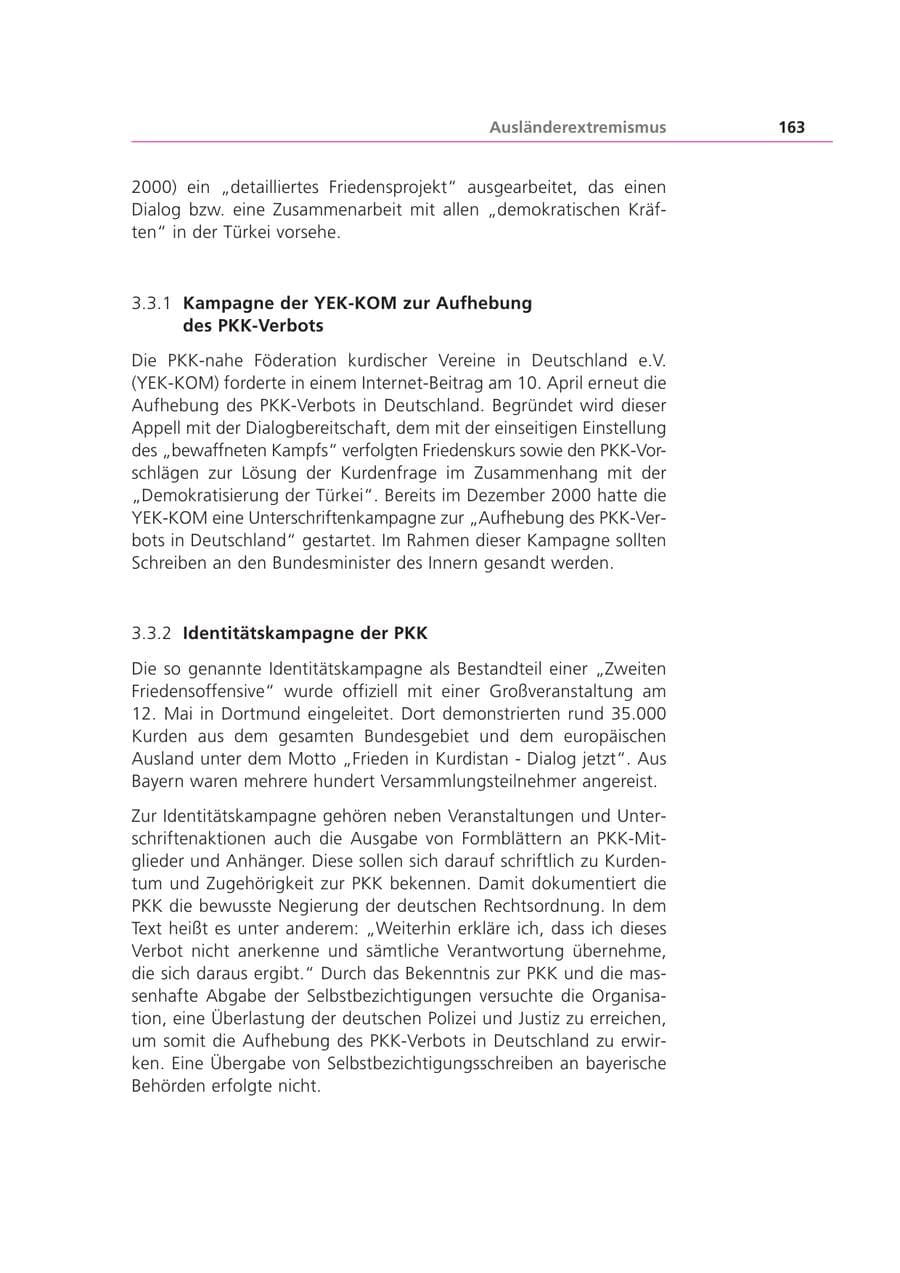 Seite 164 des Verfassungsschutzbericht 2001 Bayern