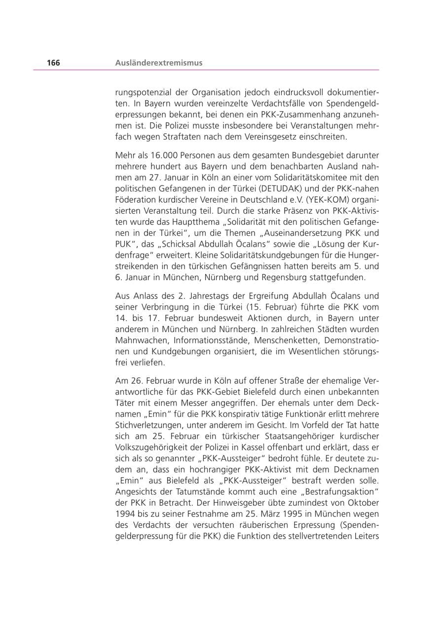 Seite 167 des Verfassungsschutzbericht 2001 Bayern