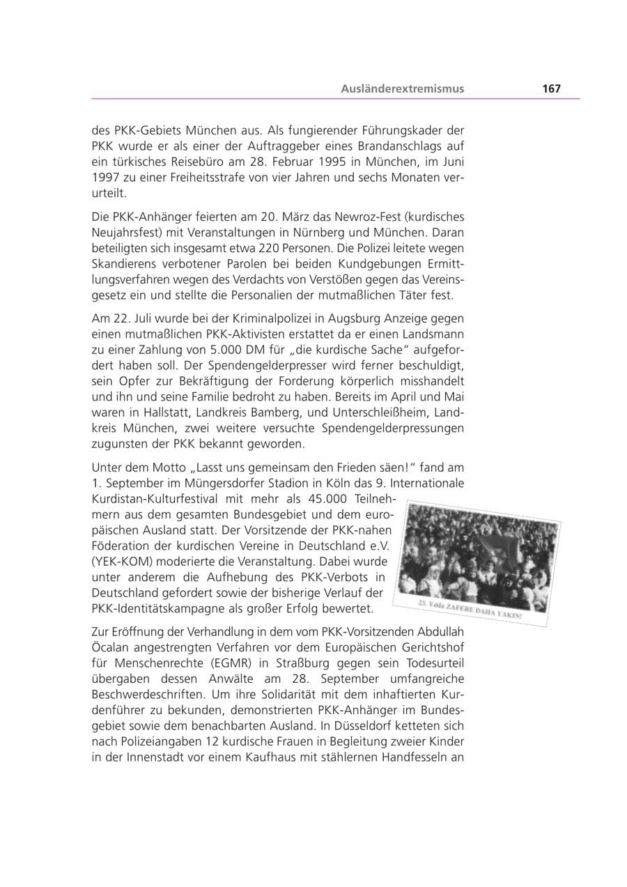 Seite 168 des Verfassungsschutzbericht 2001 Bayern