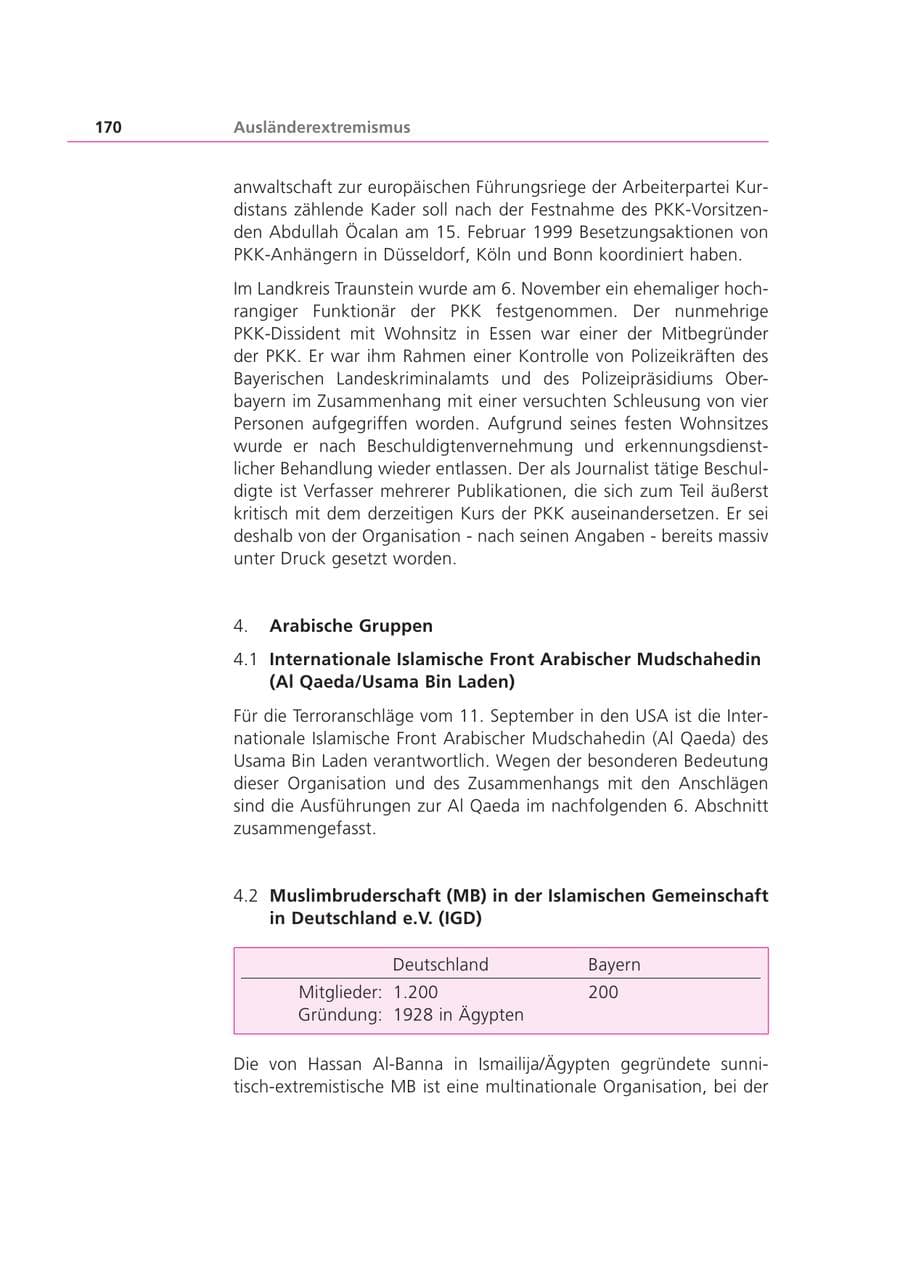 Seite 171 des Verfassungsschutzbericht 2001 Bayern