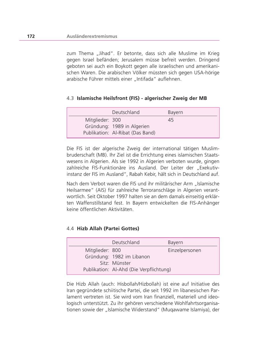 Seite 173 des Verfassungsschutzbericht 2001 Bayern