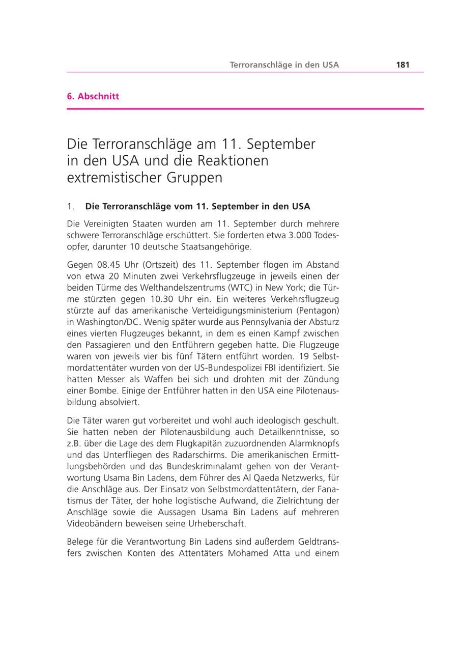 Seite 182 des Verfassungsschutzbericht 2001 Bayern