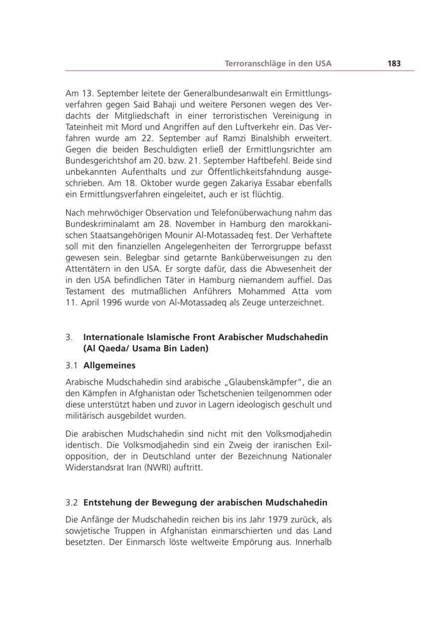 Seite 184 des Verfassungsschutzbericht 2001 Bayern