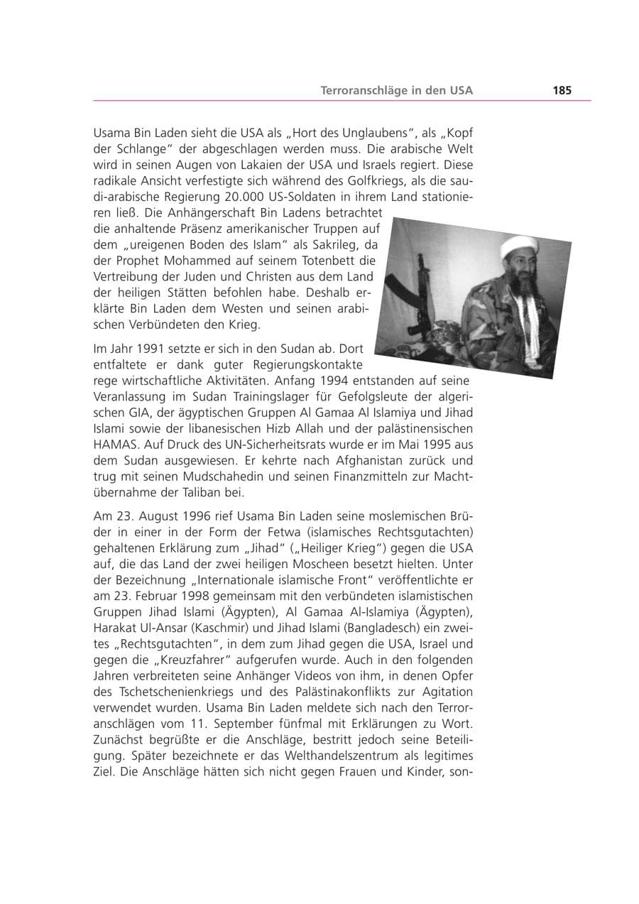 Seite 186 des Verfassungsschutzbericht 2001 Bayern