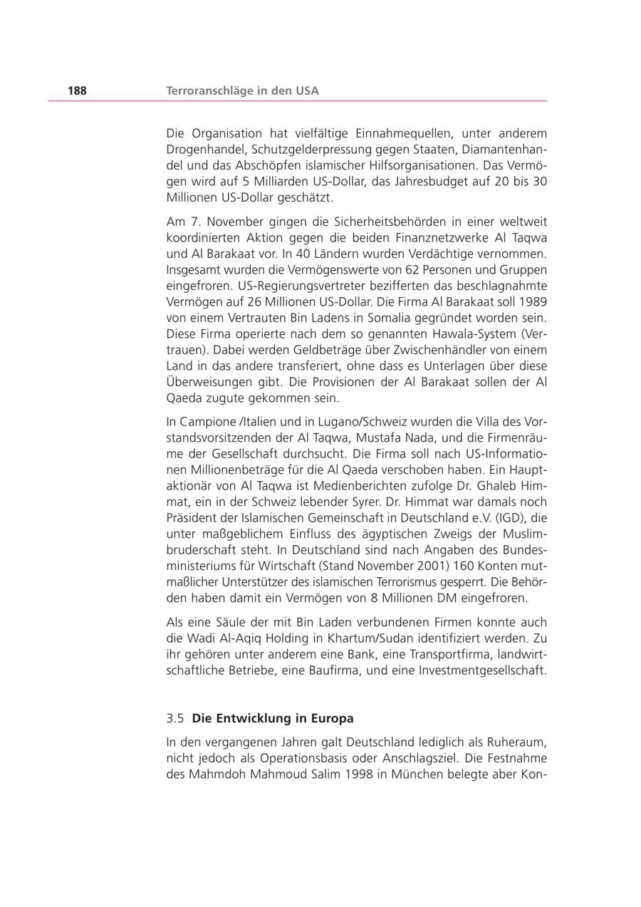 Seite 189 des Verfassungsschutzbericht 2001 Bayern