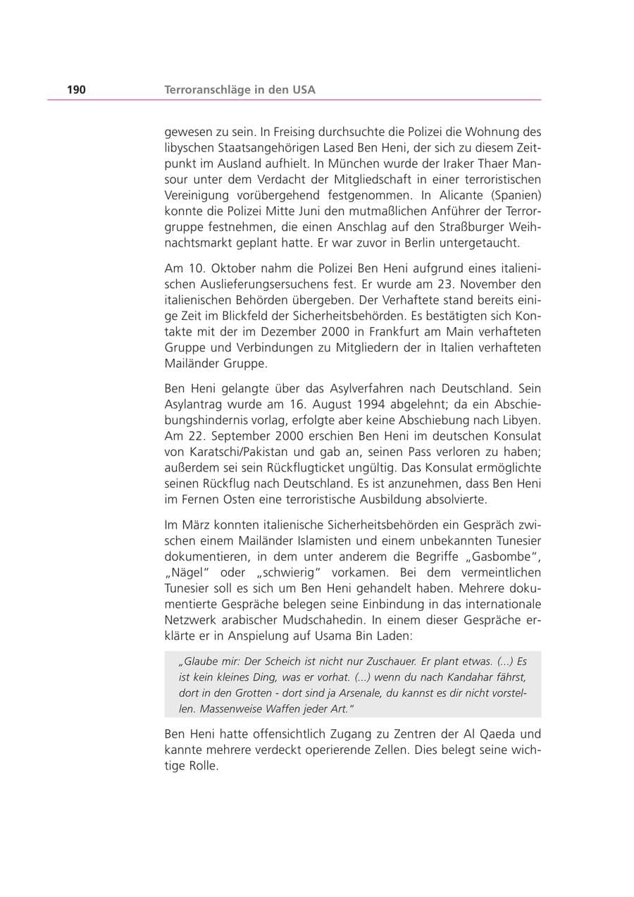 Seite 191 des Verfassungsschutzbericht 2001 Bayern