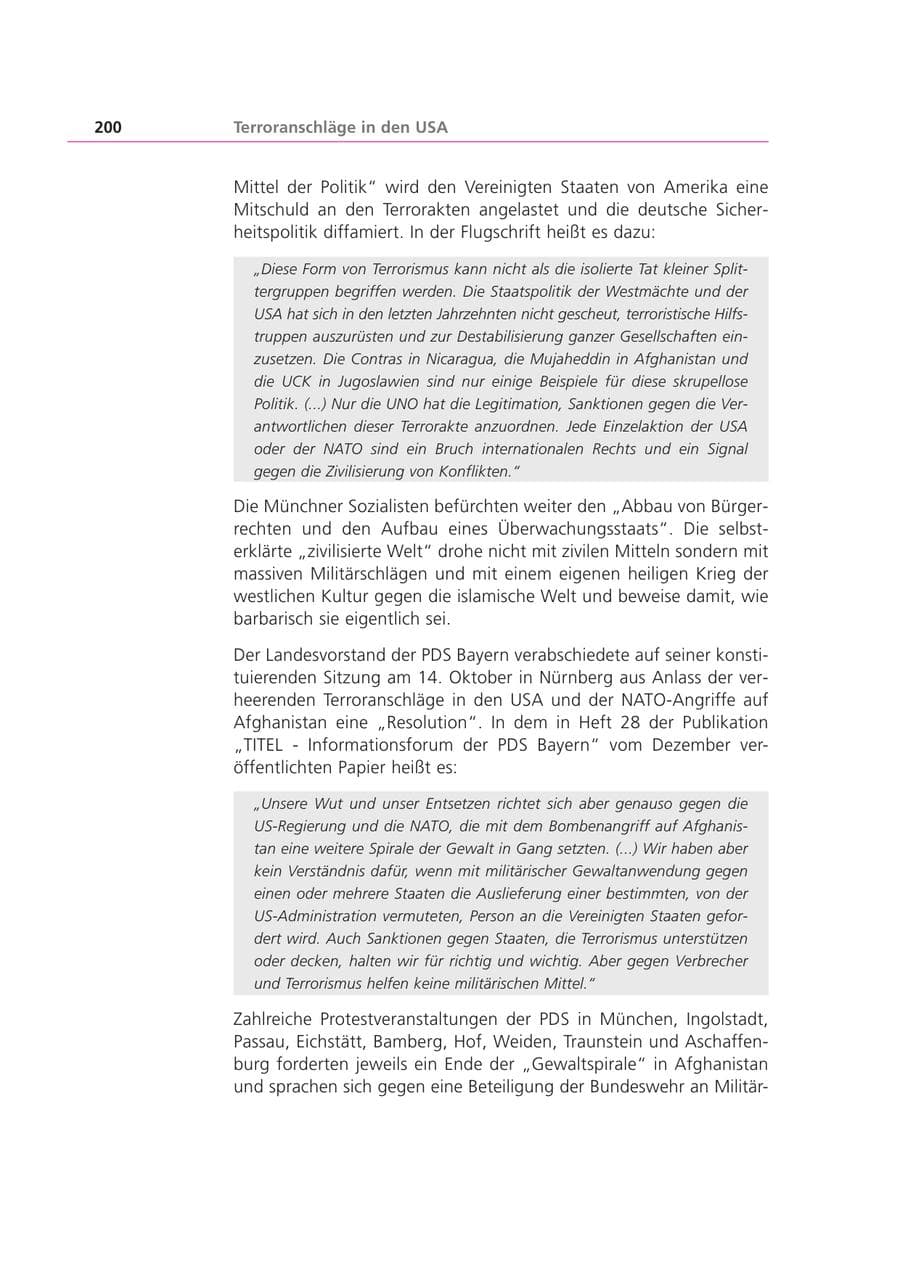 Seite 201 des Verfassungsschutzbericht 2001 Bayern