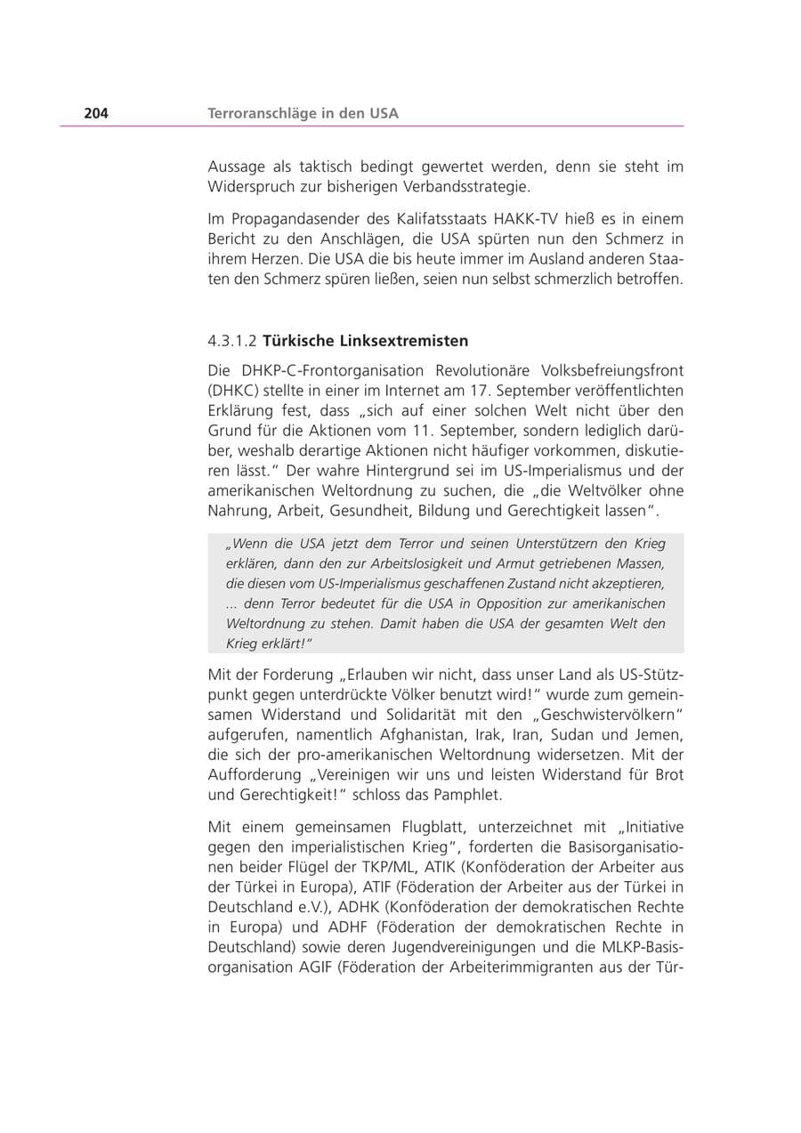 Seite 205 des Verfassungsschutzbericht 2001 Bayern