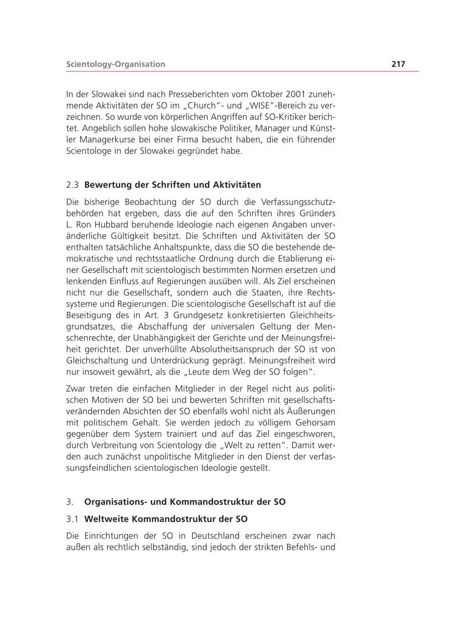 Seite 218 des Verfassungsschutzbericht 2001 Bayern