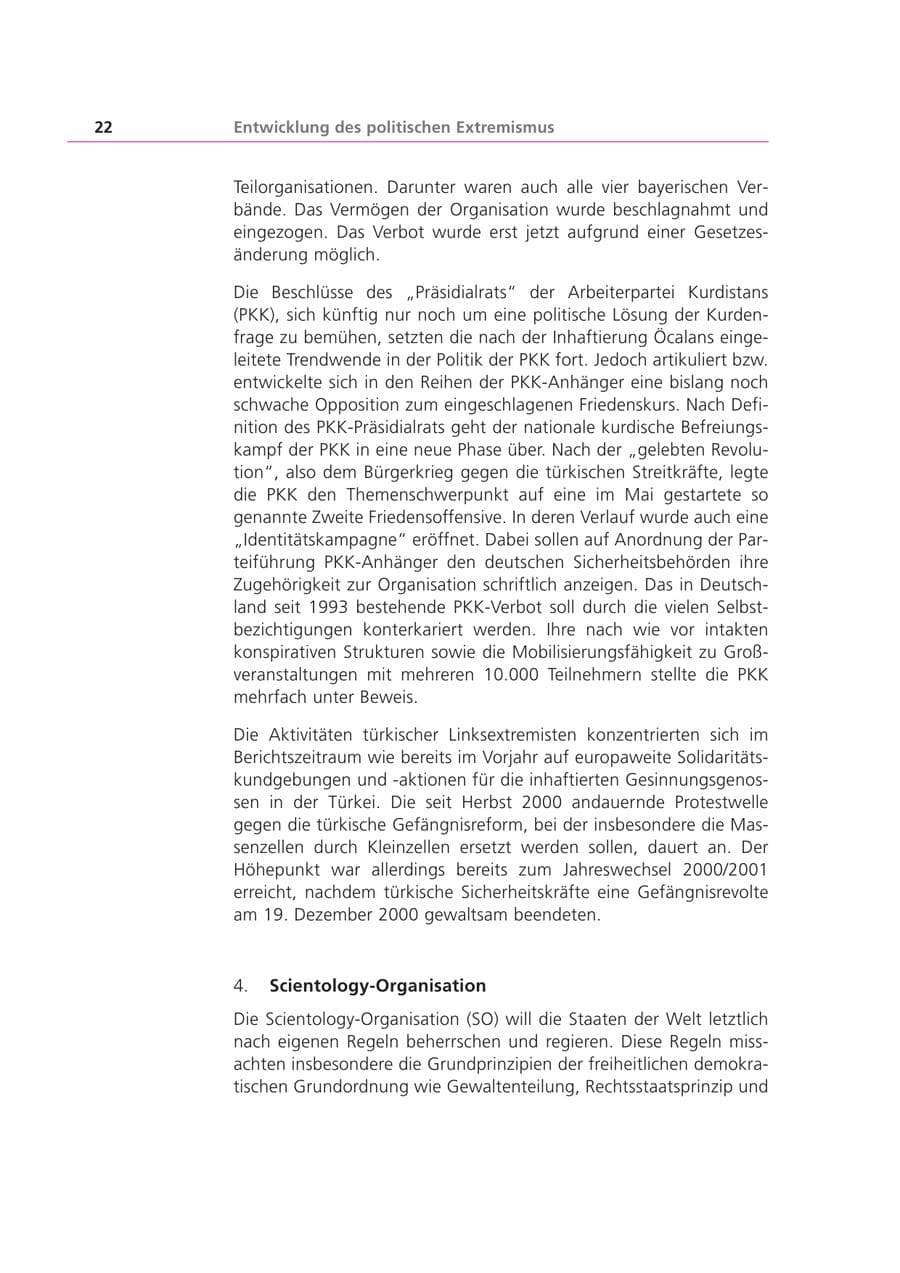 Seite 23 des Verfassungsschutzbericht 2001 Bayern