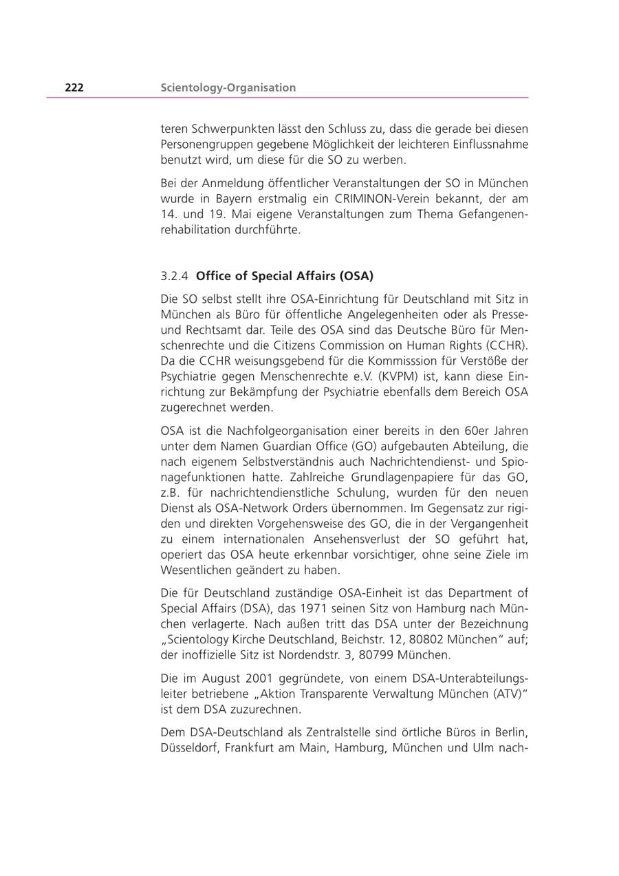Seite 223 des Verfassungsschutzbericht 2001 Bayern