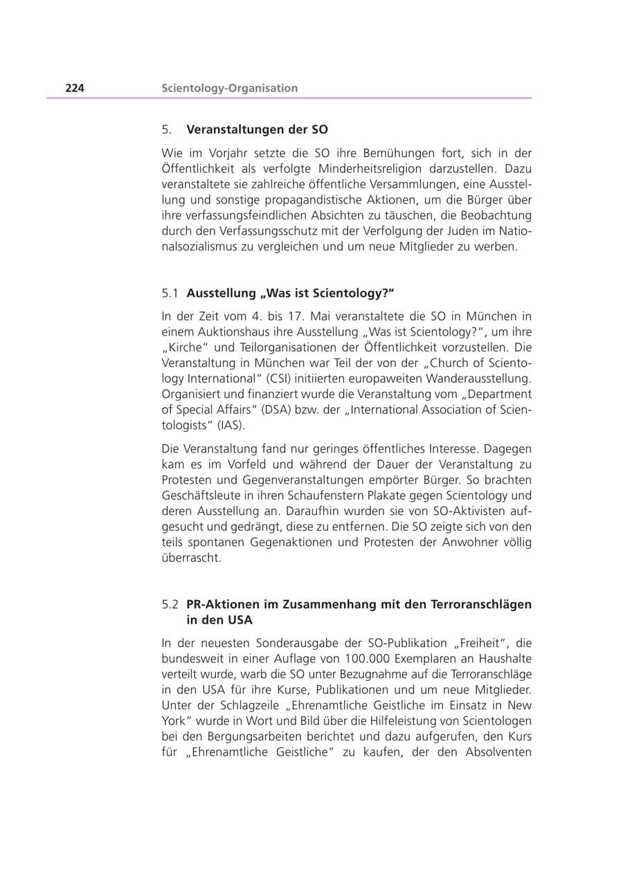Seite 225 des Verfassungsschutzbericht 2001 Bayern
